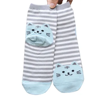 3D Zvierat Prekladané Cartoon Ponožky Ženy Mačka Stopy Bavlnené Ponožky Poschodí BU Dámske Turistické Ponožky Ponožky s Meďou Vlákna