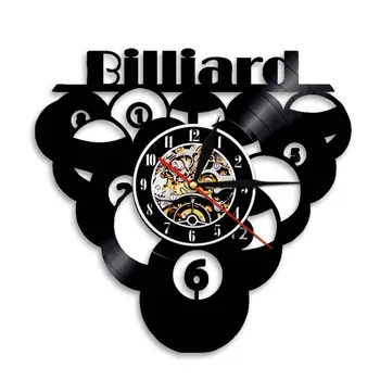 Biliard Umenie Steny Výzdoba Pre Športový Klub Dekor Moderné Vinyl Umenie 3D Nástenné Hodiny Black Prúd Domov Dekor Ručné Horloge
