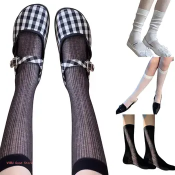 Bavlna Teľa Ponožky Y2K Kolená Vysoké Ponožky Japonský Sladké Voľné Ponožky Pilot Pilot Ponožky Letné Tenké Ponožky pre Dievča Dámy Ženy
