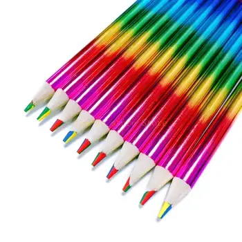 Farebné Ceruzky 4 v 1 Farbe Dúhy Ceruzky pre Študentov, Drevené Ceruzky Hrubé Rod Sady pre Umenie Sfarbenie Kreslenie Skíc