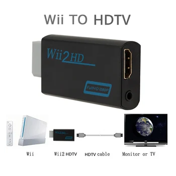 WII na kompatibilný s HDMI Prevodník 1080P Adaptér 3,5 mm Audio pre PC HDTV Monitorom