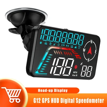 G12 HUD Auto Head Up Display GPS Tachometer čelné Sklo Projektor Smart Digital Auto palubný Počítač HUD Auto Elektronické Bezpečnostné