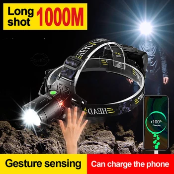 Intelligent Sensing Výkonné LED Svetlomet Teleskopická Zoom IPX4 Silné Vodotesné Svietidlo Pre Vonkajšie Cyklistické Vyhľadávacie Záchranné Práce