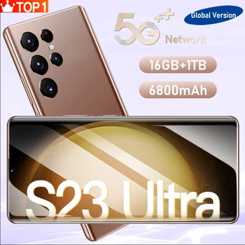 Nová Značka S23 Ultra 5G Smartphone 7.3 Palcový Full Displej Telefón 16GB+1 TB 4G Mobilné Telefóny Globálna Verzia Android 13 Mobilný Telefón