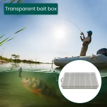 Ľahko Vykonávať Rybárske Delič Box, Multi-oddelení 6-Grid Jasné Úložný Box Rybárske Nástroj Kontajner Rybárske potreby