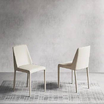 Luxusné minimalistický sedlo kožené home designer reštaurácia operadla moderný minimalistický jedálenské stoličky