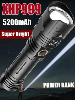 XHP999 Najjasnejšie Taktické Pochodeň High Power LED Baterka USB Nabíjateľné Silné Svetlo Lampy Vonkajšie Prenosné Svietidlo Nepremokavé