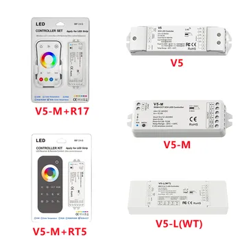 2.4 G HZ RGB+SCS Push Stmievač RF CV LED pásy Radič diaľkové WiFi/RF 5 in1 LED RGB Controller+Farba prepnúť Kanál 5