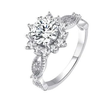 Diamantový Prsteň 1 Karát Moissanite Krúžok Rýdzeho Striebra 925 Žena snubný Prsteň Výrobcovia Predávajú Zásnubné Prstene pre Ženy
