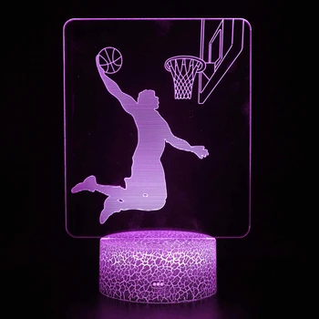 Nighdn Snímania 3D Ilúziu Lampa Hrať Basketbal LED Nočné Svetlo 7 Farieb Zmena Spálne Dekorácie, Darčeky pre Deti, Chlapcov, Mužov