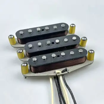 Ručne ryté '57/'62 SSS Single-coil Snímače Alnico 5 Medi WireStrat Snímače Spätného inžinierstva pre ST Gitary, Gitarové Súčiastky