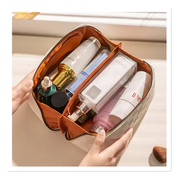Kockovaná Vankúš Taška make-up Taška Žien Veľkú Kapacitu, Portable In Travel Kozmetika Wash Bag Skladovanie Taška