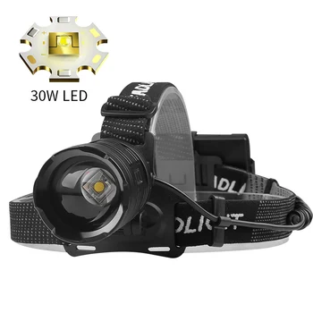 LED Reflektor Rybárske Svetlomet 4 režime zdvíhateľnej zoom, vodotesný, super svetlé camping svetla Typ-C, USB nabíjanie camping svetlo