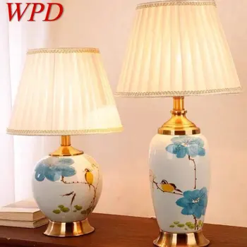 WPD Súčasného Keramická stolná Lampa LED Čínsky Jednoduché Kreatívne Posteli Stôl Svetlo Pre Domáce Obývacia Izba, Spálňa Decor