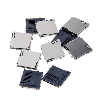 10PCS Push-Push Typ TF (Micro SD Karty Pätice Adaptéra Automatické PCB Konektor