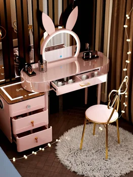 Toaletný stolík spálňa moderný jednoduchý ľahký luxusné multi-funkčné smart make-up tabuľky malý byt vedro kabinetu jeden