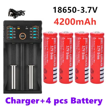 Pôvodné 18650 batterie 3,7 V 4200mAh wiederaufladbare liion batterie für Led taschenlampe batery litio batterie + USB Ladegerät