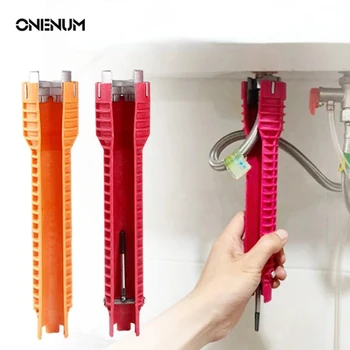 ONENUM 8 V 1 Zásuvka Kľúča Profesionálne Žľab Batérie, Vodovodné Magic Kľúča Nastaviť Multifunkčné anglický Tlačidlo Opraviť Umývadlo Tool Kit