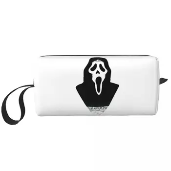 Scream Make-Up Taška Ženy Cestovné Kozmetické Organizátor Cute Halloween Ghost Horor Skladovanie Toaletné Tašky