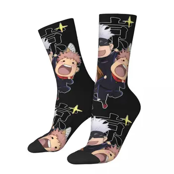 Šťastný pánske Kompresné Ponožky milujeme Tokio Vintage Harajuku Jujutsu Kaisen Itadori Megumi Fushiguro Satoru Anime Posádky Ponožky