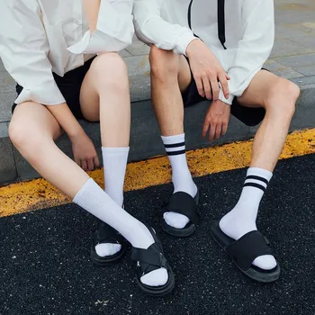 Biele Krátke Ponožky pre Ženy Bežné Unisex Mužov/Žien Ponožka Bavlna Pevné Čierne Pruhované Harajuku Hip Hop Skateboard Ponožka Veľkoobchod