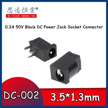 Hot Predaj Kvalitné DC-002 0.3 O 50 Black DC Napájací Konektor Zásuvka Konektor DC002 3.5*1.3 mm 1.3 Zásuvky