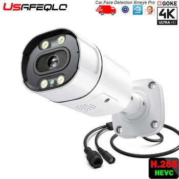 Nové 4K 8MP IP Kamera Audio Vonkajšie POE H. 265 NETIP Onvif Kovové Bullet CCTV Domov 4MP Farebné Nočné Videnie Bezpečnostné Kamery