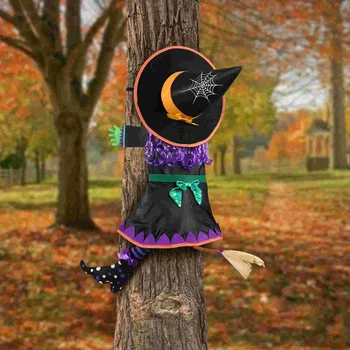 IMIKEYA Zrútilo Čarodejnice do Stromu Halloween Vonku na Dvore Strom Dekorácie Halloween Visuté Záhrady Ornament