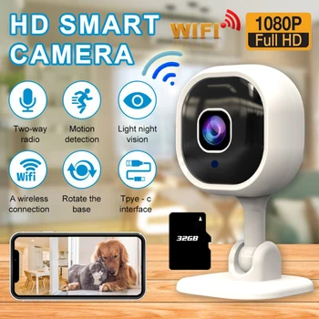 Bezdrôtová WIFI IP Kamera Cam 32GB 360 4K 1080P Nočné Videnie Video Audio Vonkajšie Rádio Typ C Pre XIAO Smart Home Ľudských Zoom