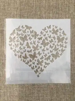13 cm Motýle Srdcia DIY Vrstvenie Blany Nástenné Maľby Zápisník Sfarbenie Razba Album Dekoratívne Šablóny
