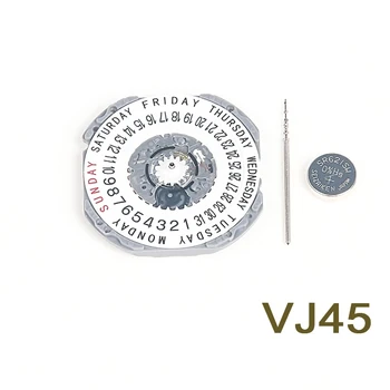 Zbrusu nový, originálny Japonsko VJ45B pohyb tri ruky šesť hodín kalendár quartz VJ45 príslušenstvo hodinky