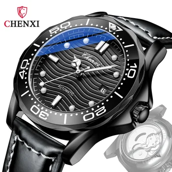 CHENXI 8817 Luxusné Mechanické Hodinky Automatic Kalendár Svetelný Nepremokavé Módneho priemyslu Pánske náramkové hodinky Montres Homme