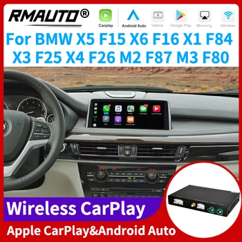 RMAUTO Bezdrôtový Apple CarPlay NBT Systém pre BMW X5 F15 X6 F16 X1 F84 X3 F25 X4 F26 M2 F87 M3 F80 Android Auto Zrkadlo Odkaz