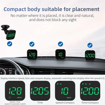 HUD Auto Rýchlomer Rozvrh Rýchlosť Alarm GPS Head-Up Display Automatické Elektronické Príslušenstvo sa Hodí pre Všetky Autá (Zelená)