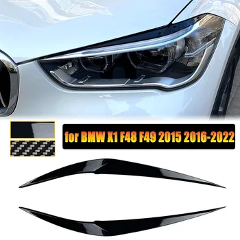 Pre BMW X1 F48 F49 2015-2022 Predného Svetlometu Viečka Obočie, Očné Viečka Kryt Nálepky Výbava ABS Plastu Kit Auto Príslušenstvo