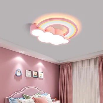Hotel Byt Nordic Výzdoba Interiéru Svetlo Moderné LED Cartoon Stropné Lampy Deti Osvetlenie Miestnosti Obývacia Spálňa Cloud Dúha
