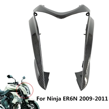 Motocykel, ABS Uhlíka Vzor Prednej Hornej časti Kapotáže Svetlometov Kryt Nosa vhodné Pre Kawasaki Ninja ER6N ER-6N 2009 2010 2011