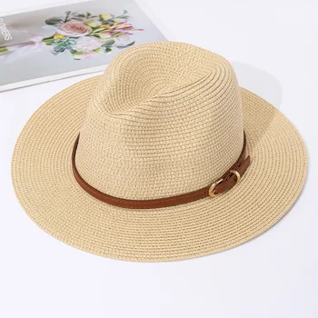 Panama slamený klobúk, žena jazz cylinder, mužov a žien na jar a v lete slamy tkané módne ochranu pred slnkom a slnečník klobúk