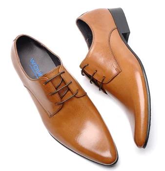 Kórejská verzia kožené členkové topánky s pointy čipky kožené mužov hairstylist módne small business topánky
