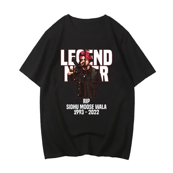 Letné Sidhu Moose Wala T-Shirts Legenda Rapper Tlač Streetwear Ležérne Módne Nadrozmerné T Shirt Čistej Bavlny Tees Topy Muži Ženy