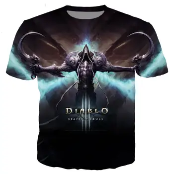 Diablo 3 Reaper Duše, T Košele Diablo 3 Vytlačené 3D T-shirt Muži Ženy Harajuku Streetwear Módy Príležitostné Letné Topy Tees