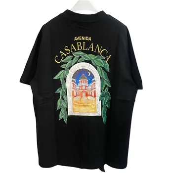 2023 Lete Klasické Bežné Sezóna 6 Hrad Tlač Casablanca T Shirt Muži Ženy Vysokej Kvality Nadrozmerná T-shirt Top Tees