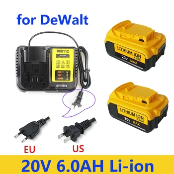 18V 20V 6.0 Ah-DeWalt Batérie Nástroj Náhrada za DeWalt DCB184 DCB181 DCB182 DCB200 20V 6Ah Nabíjačka Rýchle Nabíjanie