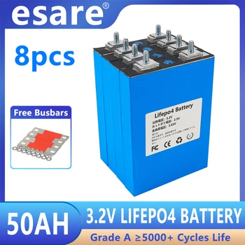 Rýchle Dodanie 8PCS 3.2 V 50Ah LiFePO4 Lítium Železa Fosfát Batériu Môžu byť Kombinované do 12V 24V 36V 48V Nabíjateľné Články