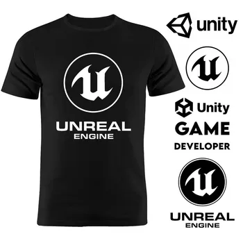 Pánske Tričko Bavlna Unisex Programátor Game Developer Unreal Engine Unity Engine Kodér Umelecké dielo Čierny Čaj