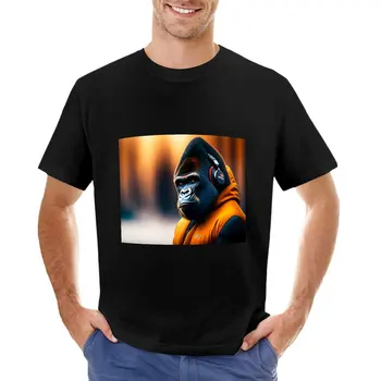 AI generovaného umenie, gorila umenie T-Shirt rýchle sušenie tričko pánske zábavné tričká