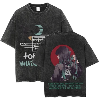 Démon Vrah Muichiro Tokito Anime T-Shirt Módne Harajuku Hip-Hop Streetwear Muž Žena Umyté T-košele, Krátke Rukávy Topy Čaj