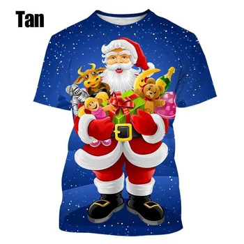 Hot Predaj Santa Claus Vytlačený 3d T Shirt Módne Vianoce Osobnosti Mužov a Žien Zábava Bežné T-shirt