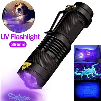 LED UV Lampa s Ultrafialovým Baterky 395nm Pet Moču Škvrna Detektor Lampy Prenosné baterka