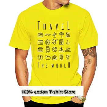 Muži Cestovné Ikonu T Shirt O-Krku Krátky Rukáv Cestujúci Backpacking Globálnom Svete Iconspeak T-shirt